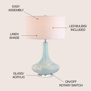 Montreal 29" Glass/Acrylic LED Table Lamp - JONATHAN Y